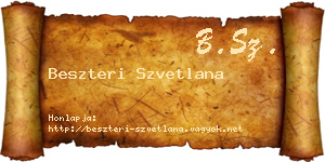 Beszteri Szvetlana névjegykártya